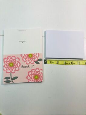 NEW 10 Hallmark Glitter Thank‎ You Floral Note Cards with Envelopes 4” x 5.5”